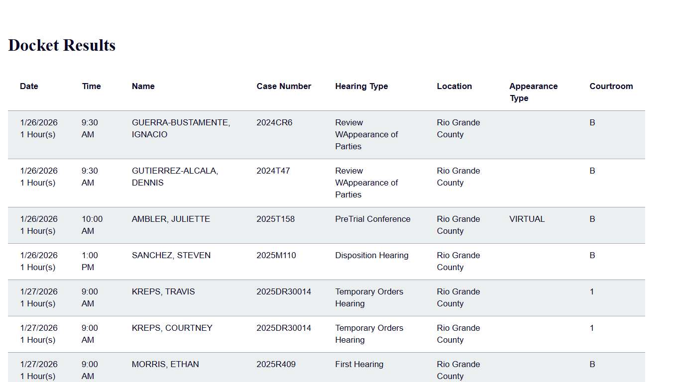 Docket Print Results Colorado Judicial Branch